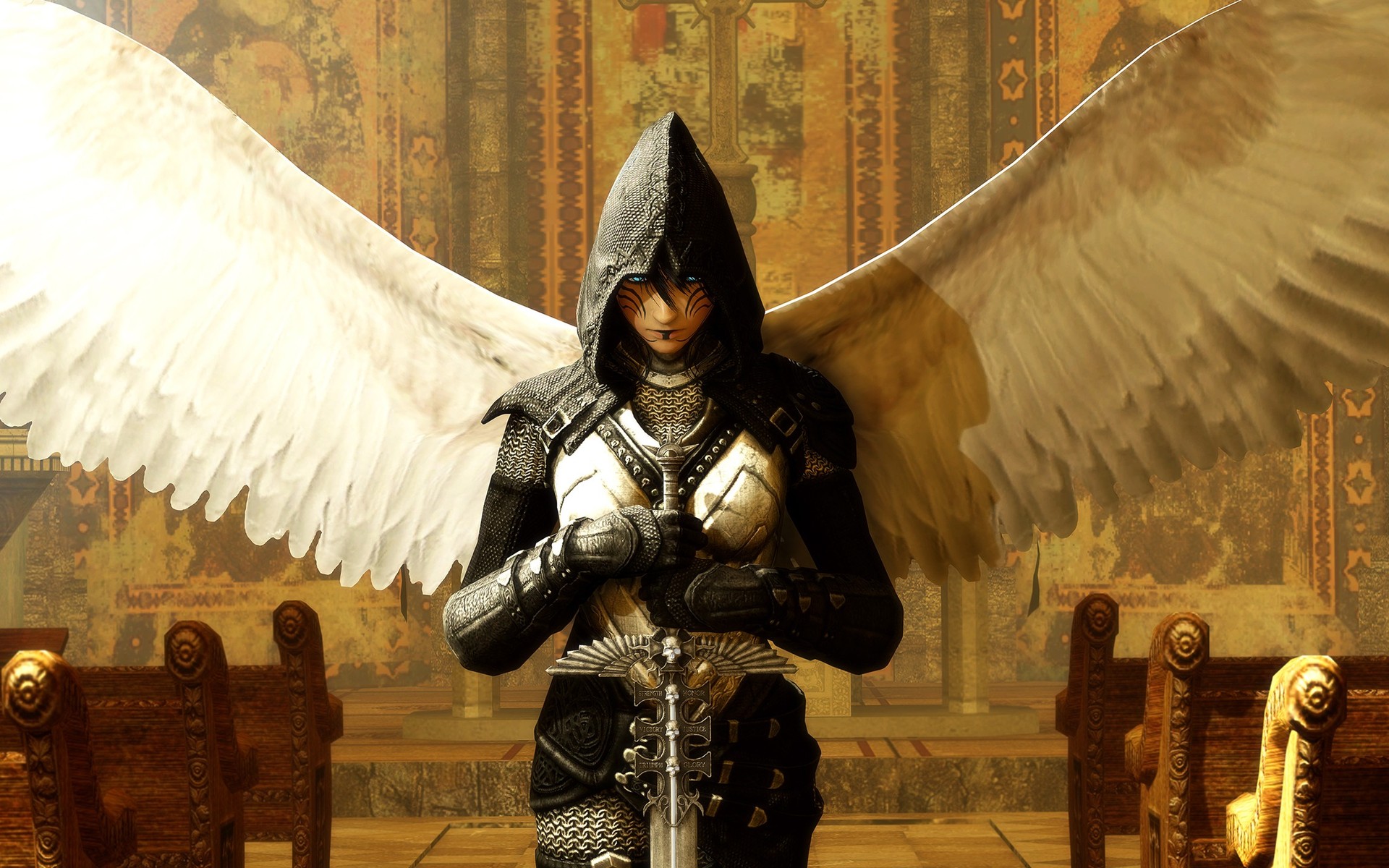 Fantasy Angel Warrior - HD Wallpaper 