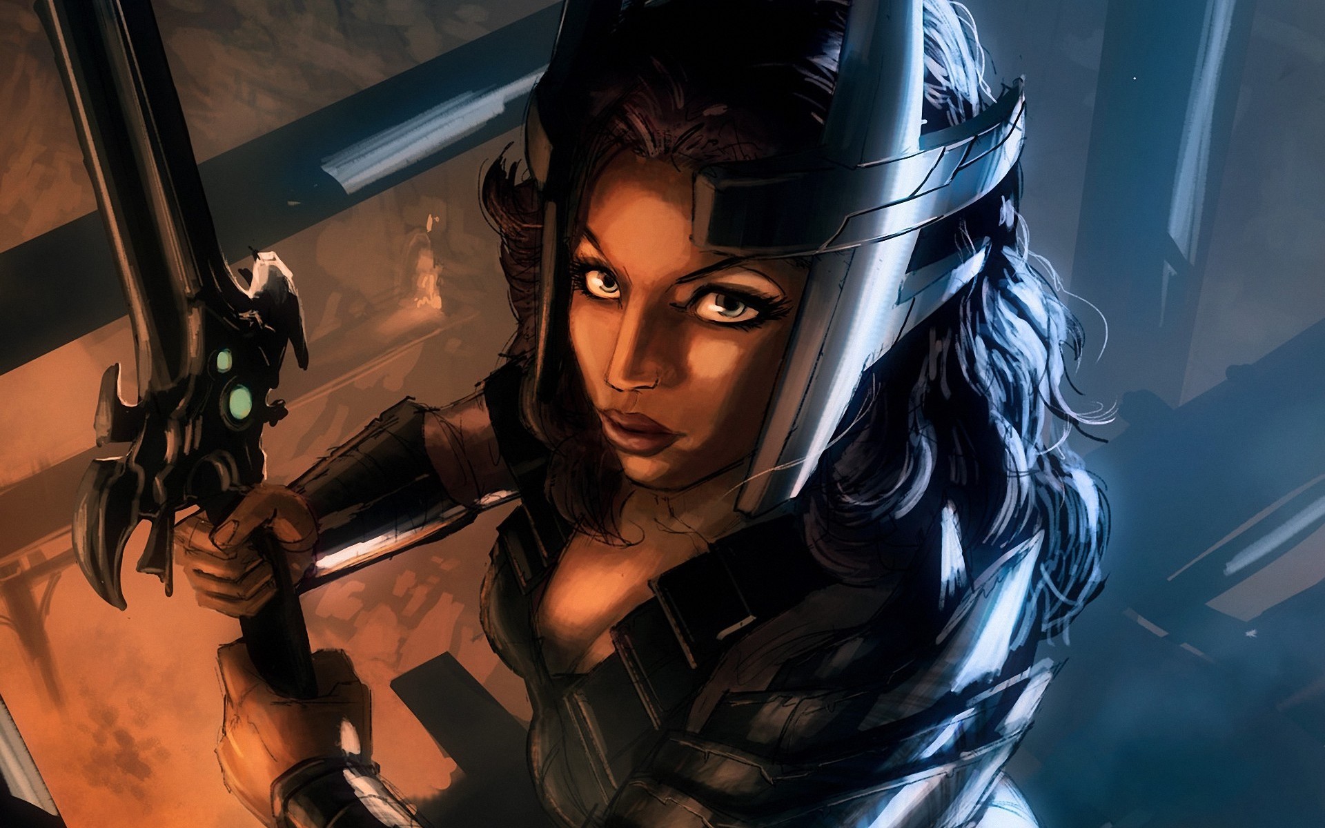 Black Female Warrior Portrait - HD Wallpaper 