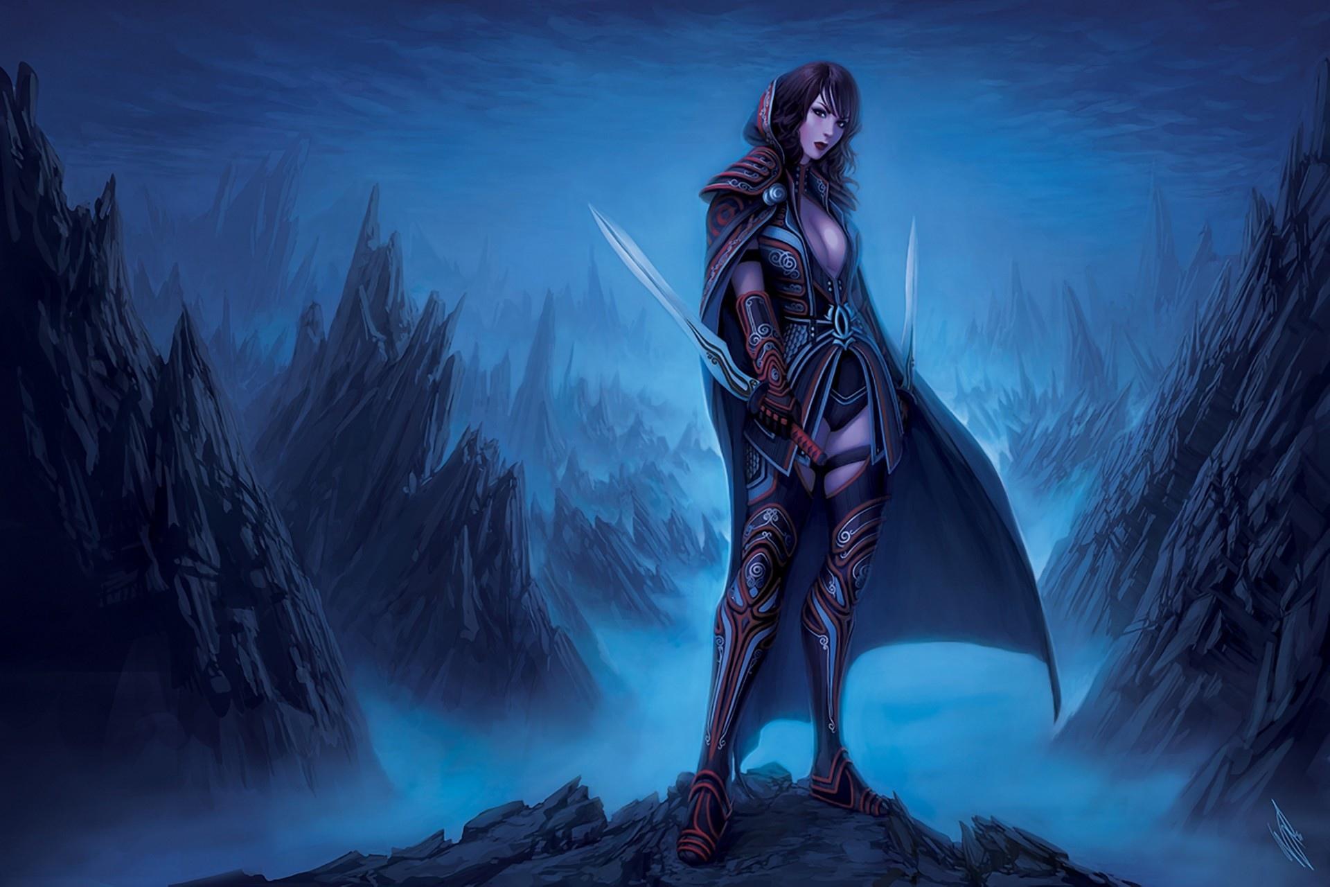 Hd Fantasy Warrior Women Females Girls Weapons Sword - Fantasy Warrior Girls Hd - HD Wallpaper 