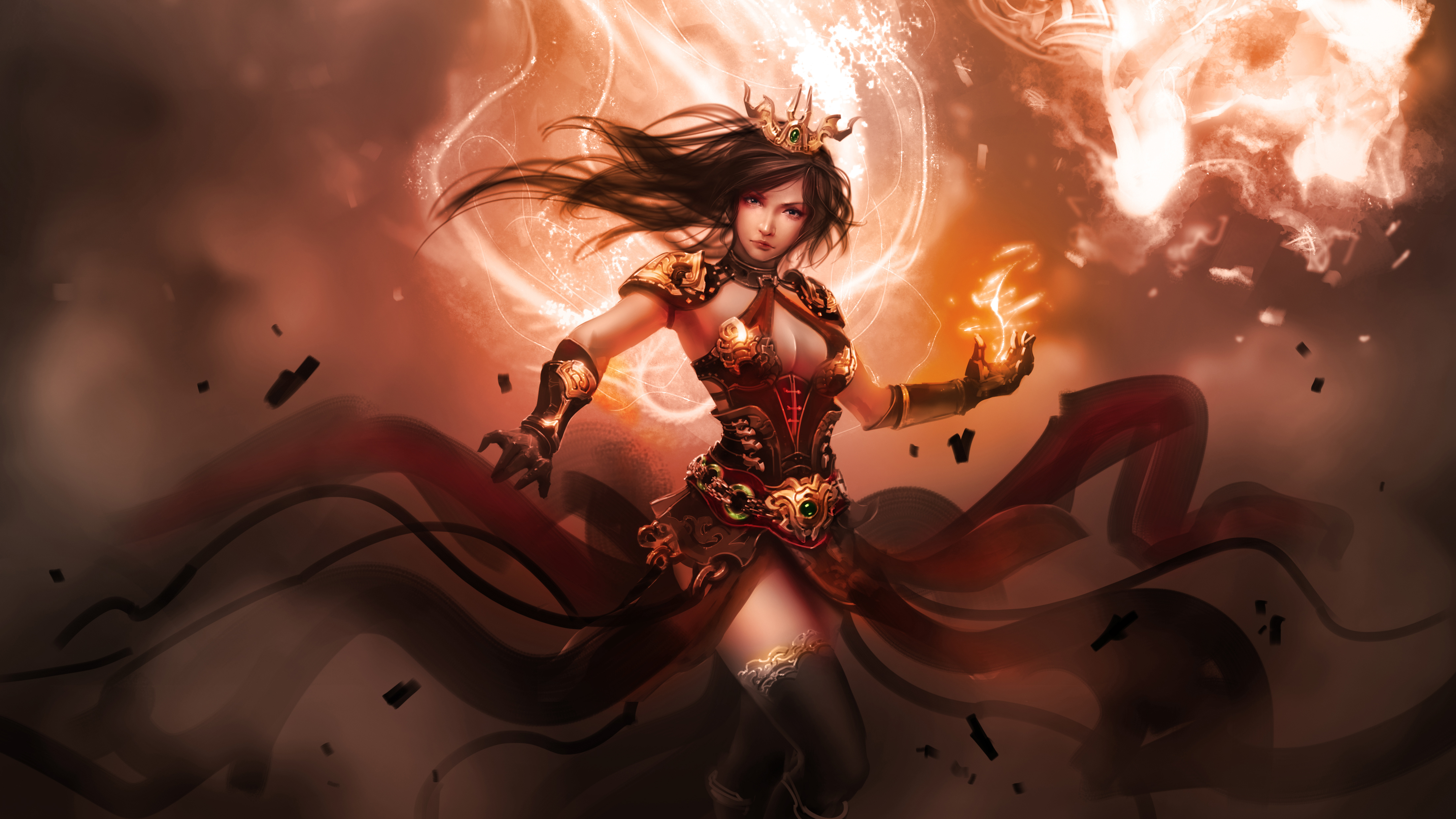 Female Warrior Fantasy 4k Artist - Fantasy Female Warrior - HD Wallpaper 