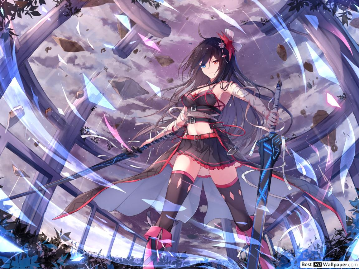 Heterochromia Anime Girl - HD Wallpaper 