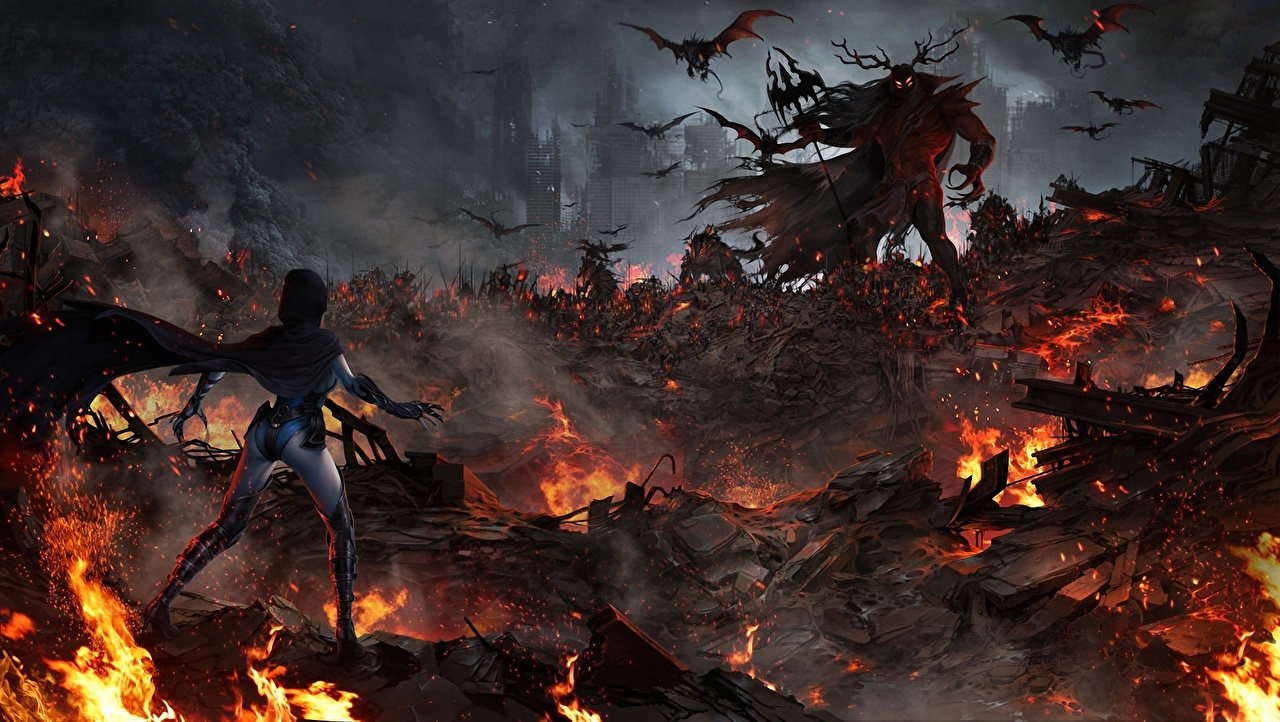 Angel Vs Demon Army - HD Wallpaper 