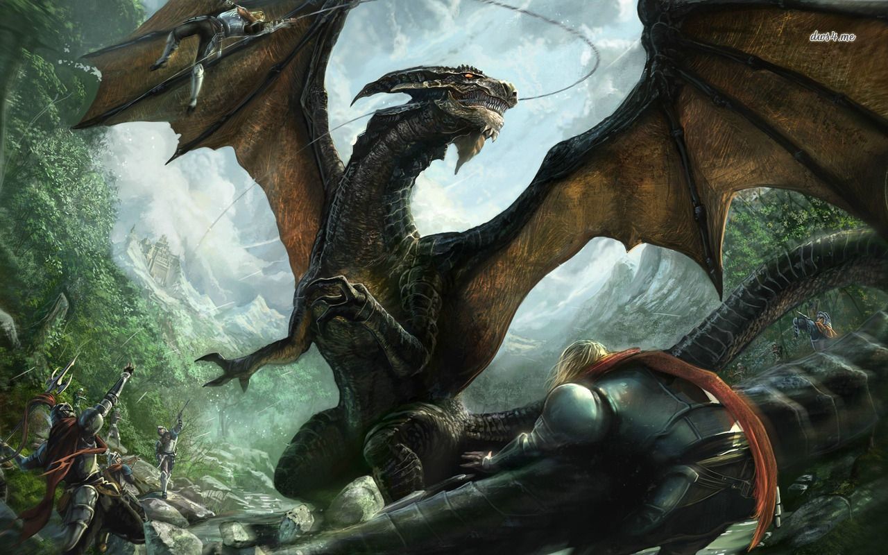 Fantasy Warrior On Dragon - HD Wallpaper 