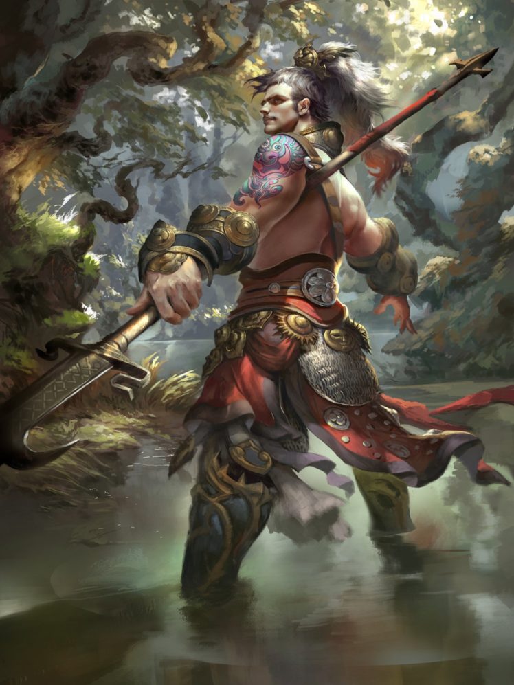 Man With Sword Fantasy - HD Wallpaper 