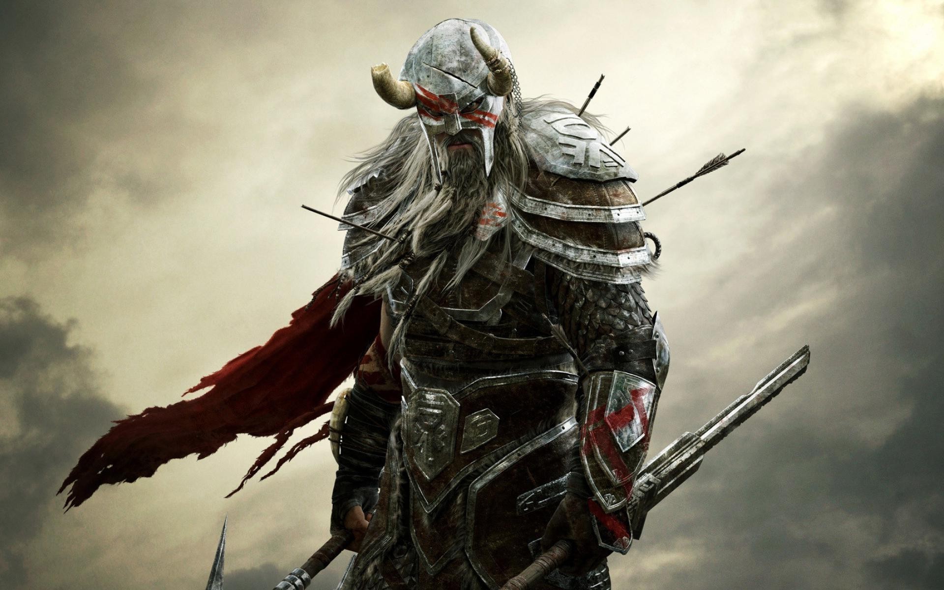 Viking Warrior Wallpaper - Skyrim Warrior Art - HD Wallpaper 