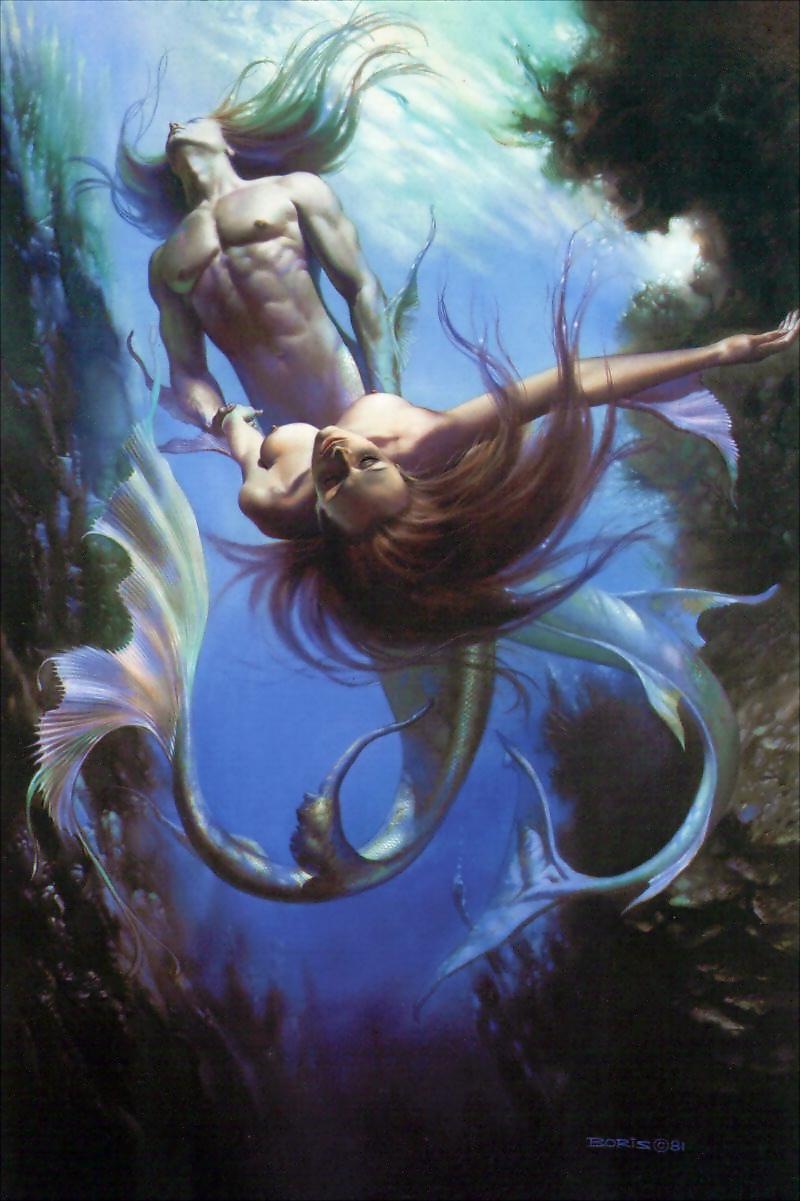 The Triton And The Mermaid - Boris Vallejo - HD Wallpaper 