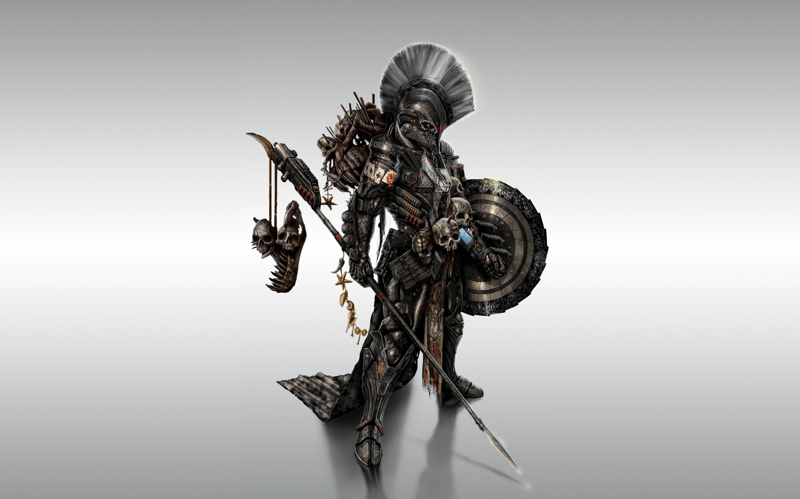 Armor Science Shield Skulls Spartan Wallpapers And - Ares Concept Art - HD Wallpaper 