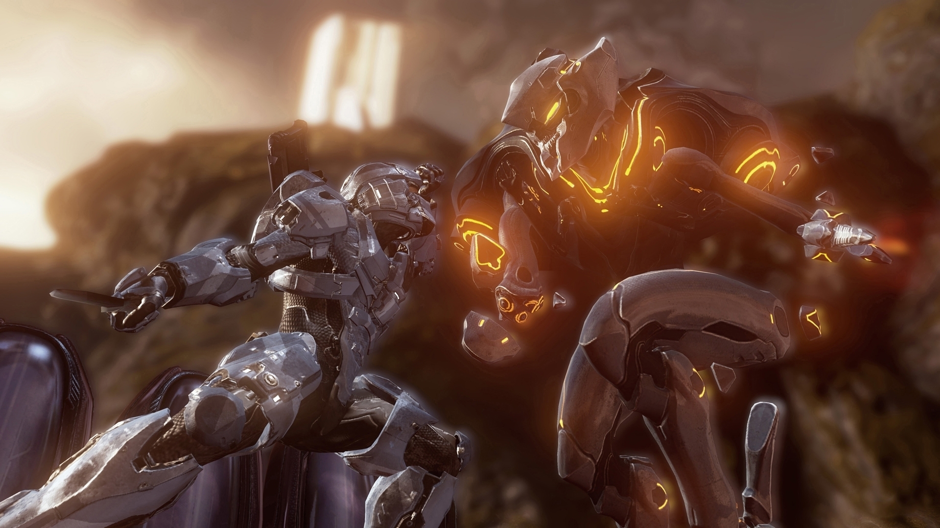 Halo 4 Master Chief Vs Promethean 1920x1080 Wallpaper Teahub Io