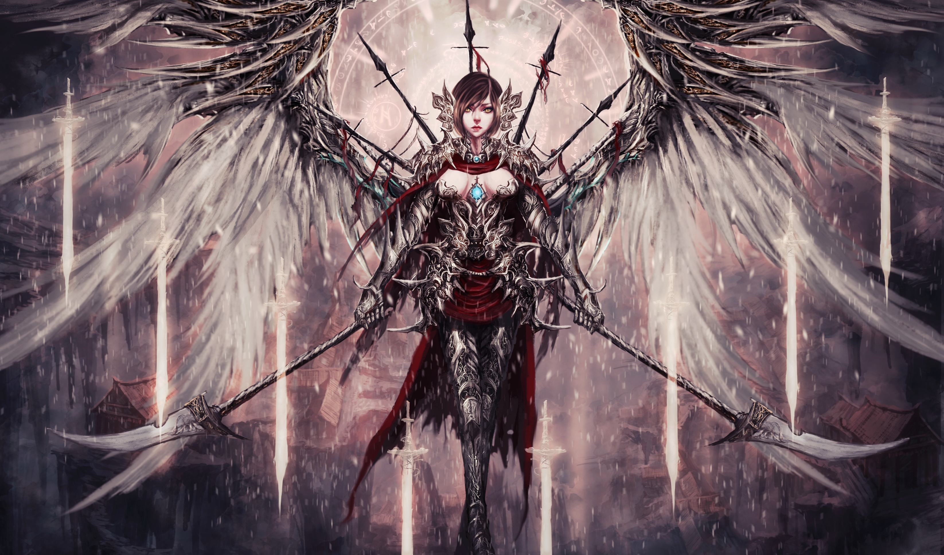 Angel Warrior Anime Girl - HD Wallpaper 