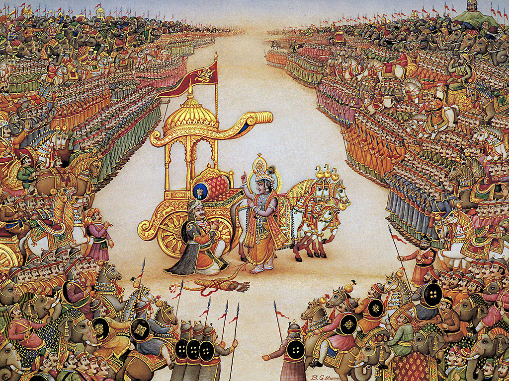 Bhagavad Gita Battle - HD Wallpaper 
