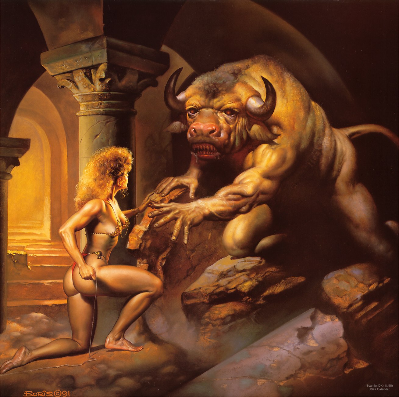 Click To See Full Size - Boris Vallejo Minotaur - HD Wallpaper 