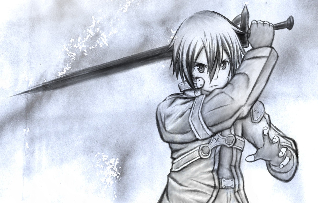 Photo Wallpaper Weapons, Anime, Art, Sword Art Online, - Kirito - HD Wallpaper 