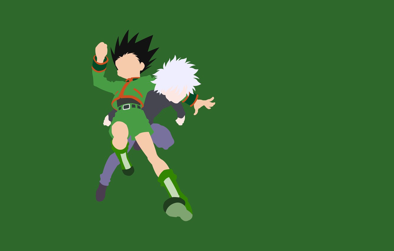 Photo Wallpaper Green, Game, Anime, Assassin, Asian, - Hunter X Hunter Minimalist - HD Wallpaper 