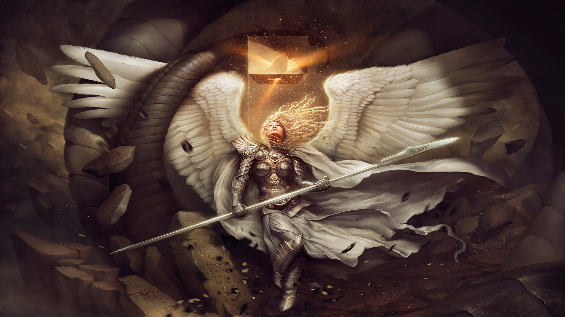 Blonde Angel Warrior - Yigit Koroglu - HD Wallpaper 