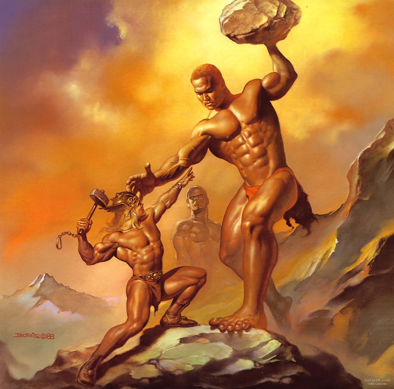 Thor And Krungnir - Boris Vallejo Thor - HD Wallpaper 