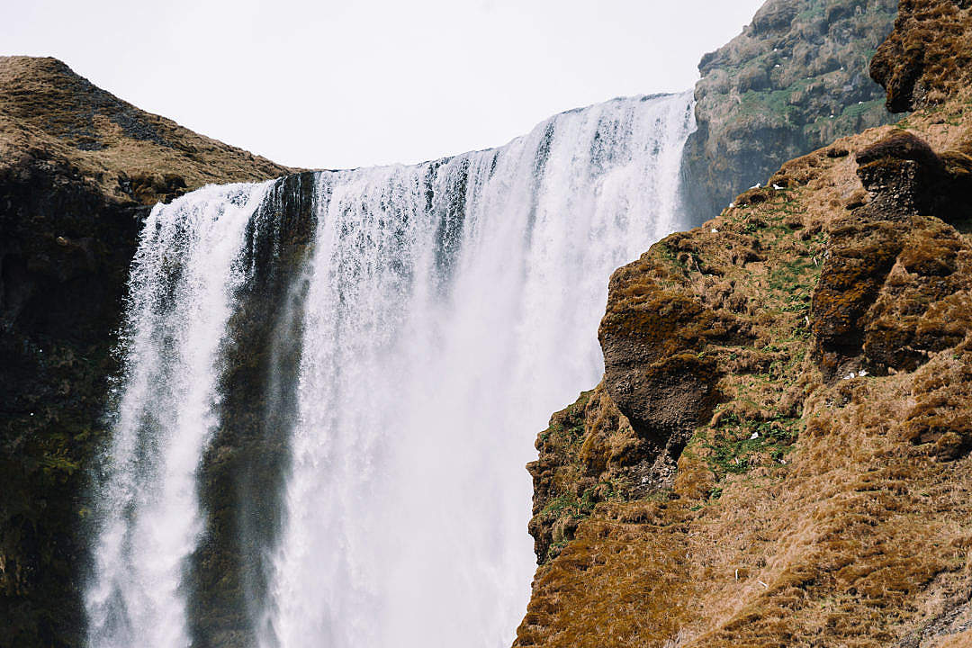 Download Skógafoss Waterfall Close Up Free Stock Photo - Waterfall - HD Wallpaper 