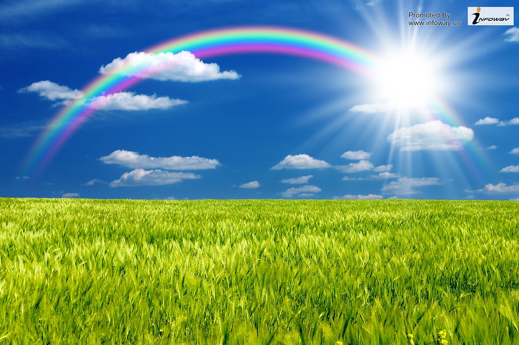 Sunshine With Rainbow - HD Wallpaper 
