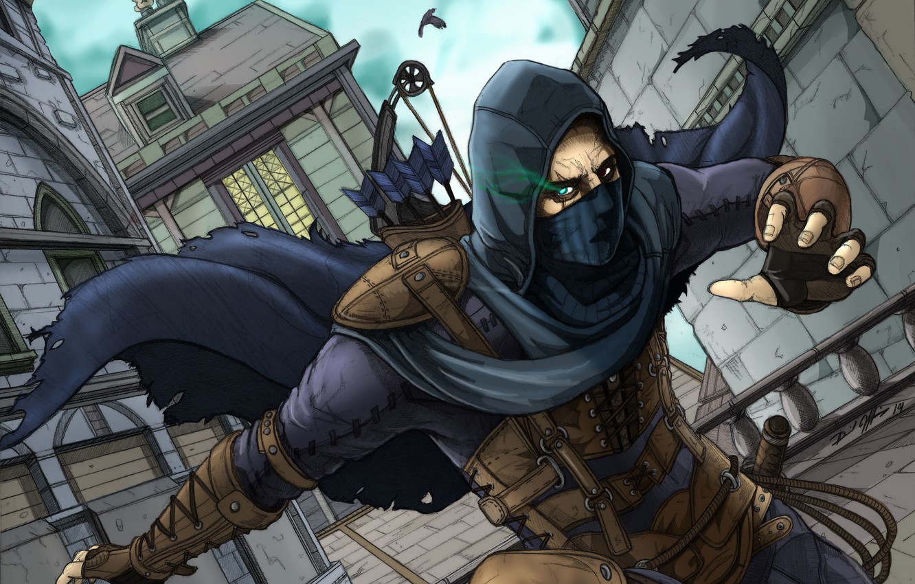 Photo Wallpaper Game, Mask, Hood, Male, Game, Thief, - Thief Garrett Deviantart - HD Wallpaper 