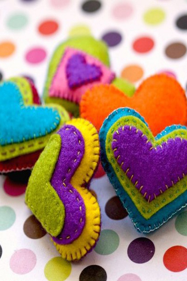 Colorful Hearts - Colorful Heart Wallpaper For Mobile - HD Wallpaper 