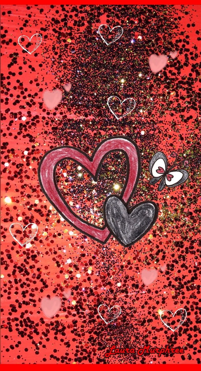 Glitter Heart Wallpaper - Heart - HD Wallpaper 