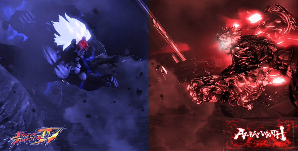 Asura S Wrath Street Fighter Iv Akuma Ryu Capcom Fighting - Akuma Oni Vs Asura - HD Wallpaper 