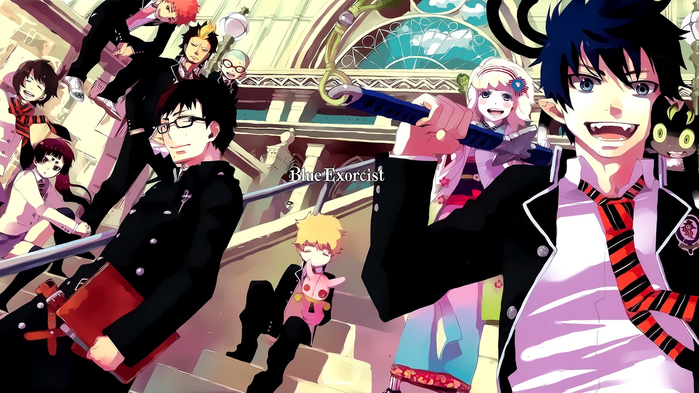 Wallpaper Ao No Exorcist Background, Anime, Crowd, - Ao No Exorcist Wallpaper Hd - HD Wallpaper 
