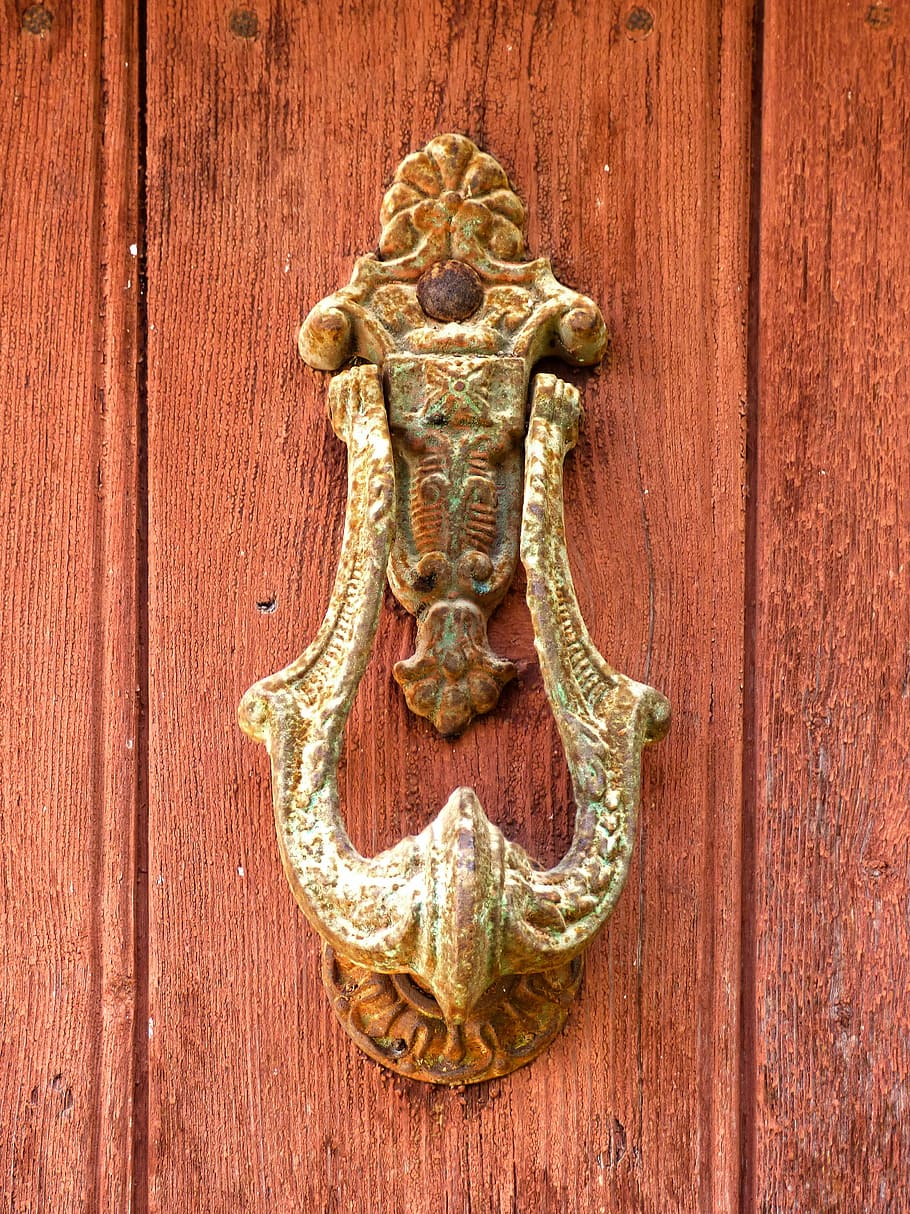 Passepartout, Aldaba, Caller, Door, Knock Knock, Old, - Brass - HD Wallpaper 