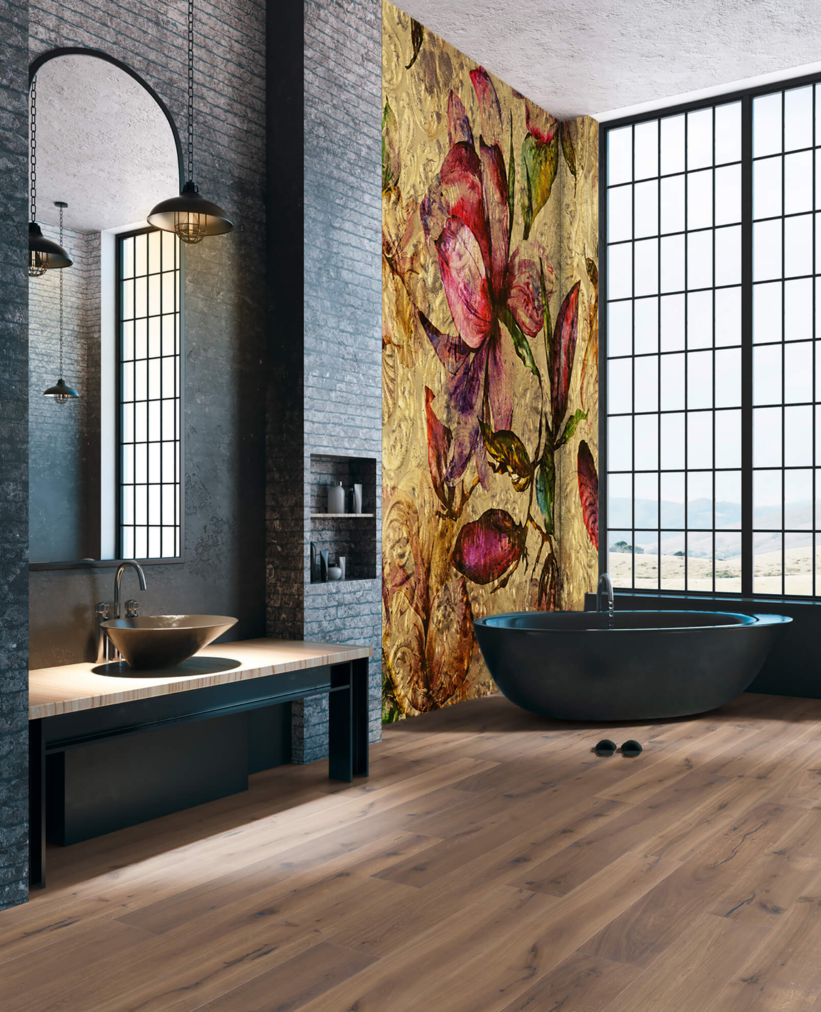 Modern Loft Interior Bathroom - HD Wallpaper 