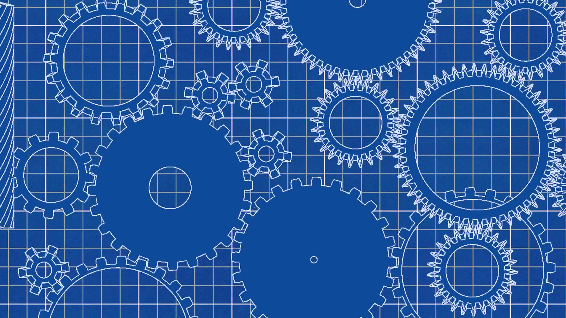 Gear Cogs Rotating System Gearbox Blueprint Grid Mechanism - Blueprint Gear Animation - HD Wallpaper 