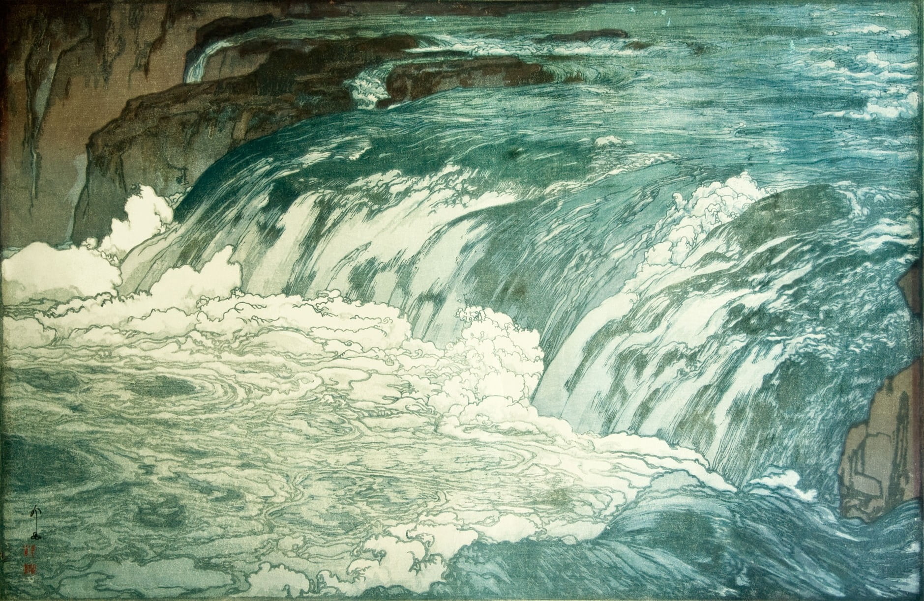 Hiroshi Yoshida Rapids 1928 - HD Wallpaper 