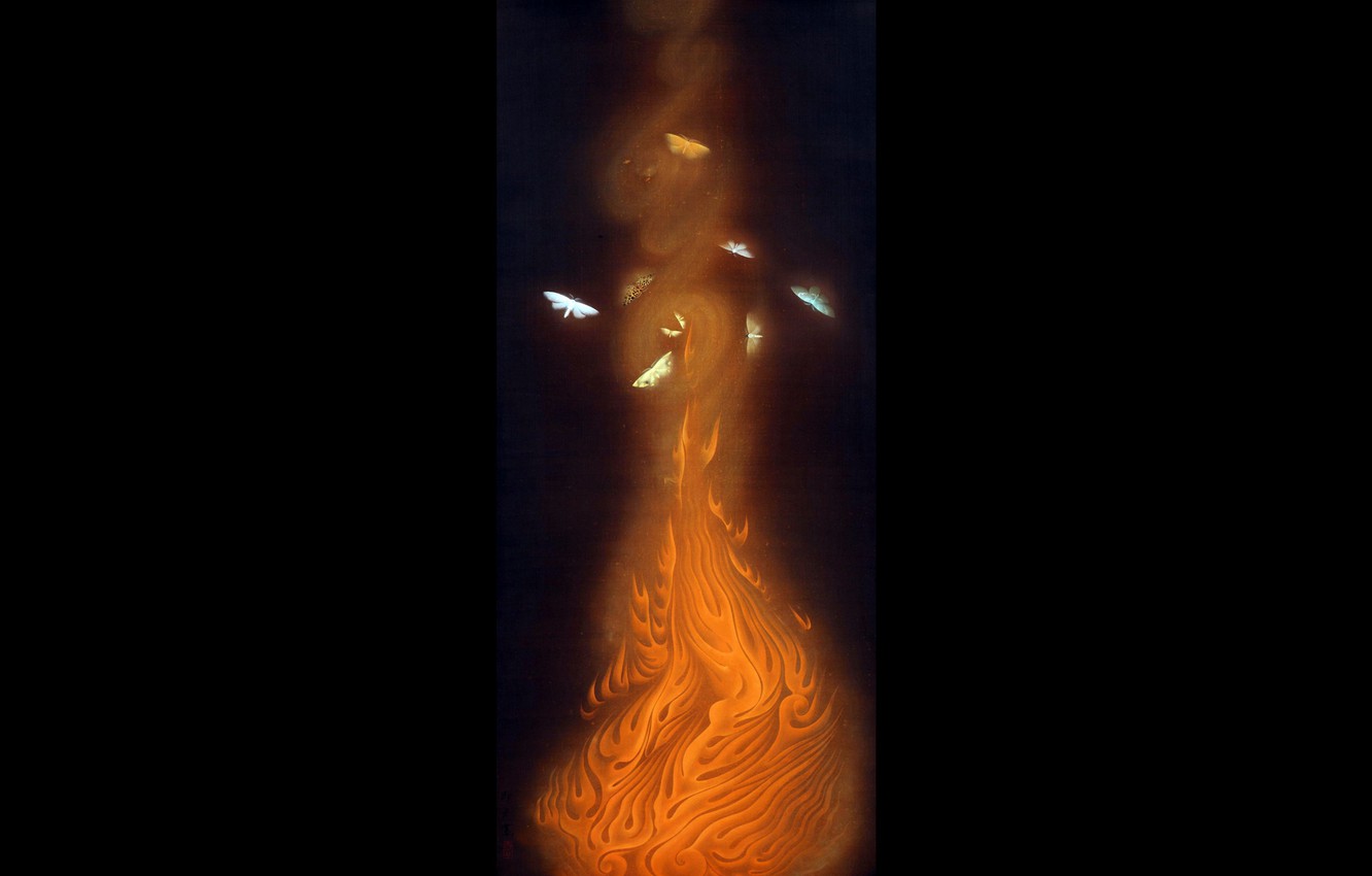Photo Wallpaper 2560x1440, Gyoshuu Hayali, Enbu , Japanese - Dancing In The Flames (important Cultural Property) - HD Wallpaper 