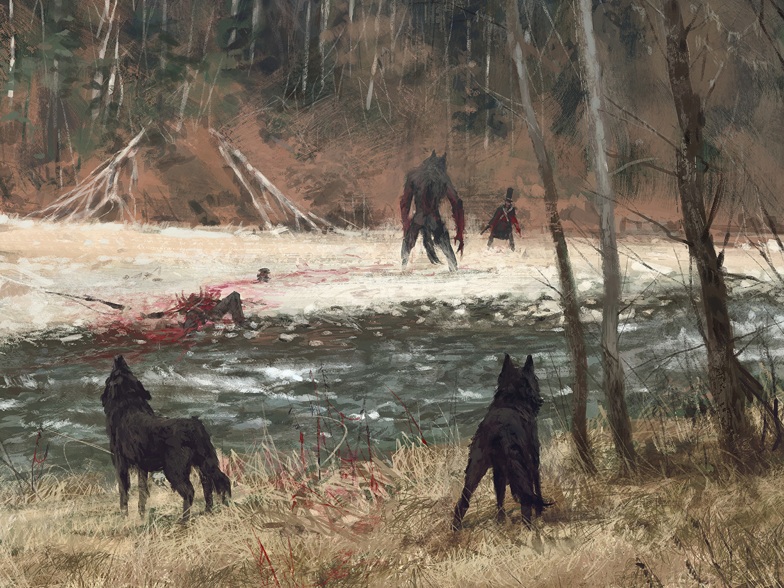 Shepherd And His Faithful Dog Jakub Rozalski - HD Wallpaper 