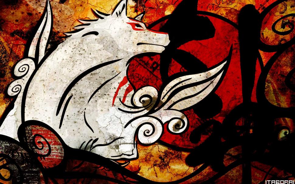 Abstract Wolf Wallpaper - Okami Hd - HD Wallpaper 
