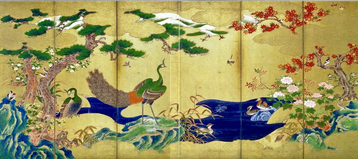 Eitoku Birds And Flowers Of The Four Seasons - HD Wallpaper 