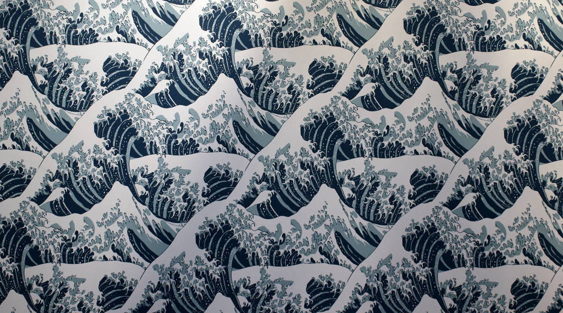Great Wave Off Kanagawa Pattern - HD Wallpaper 