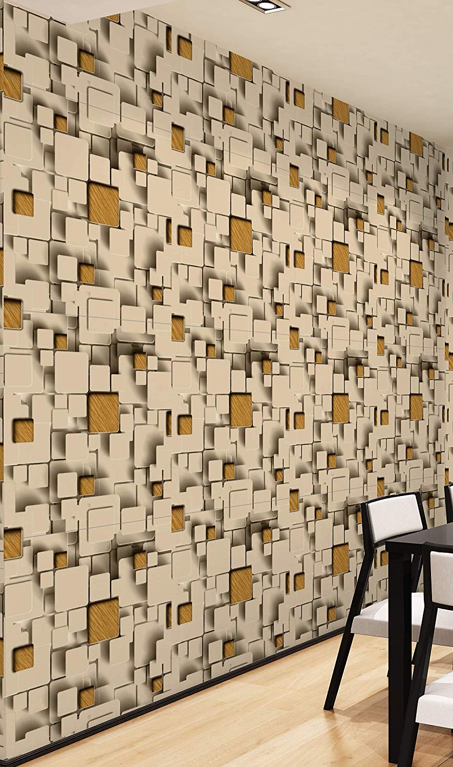 Perfect Decor 3d Geometrical Design Wallpaper With - Interior Design - HD Wallpaper 