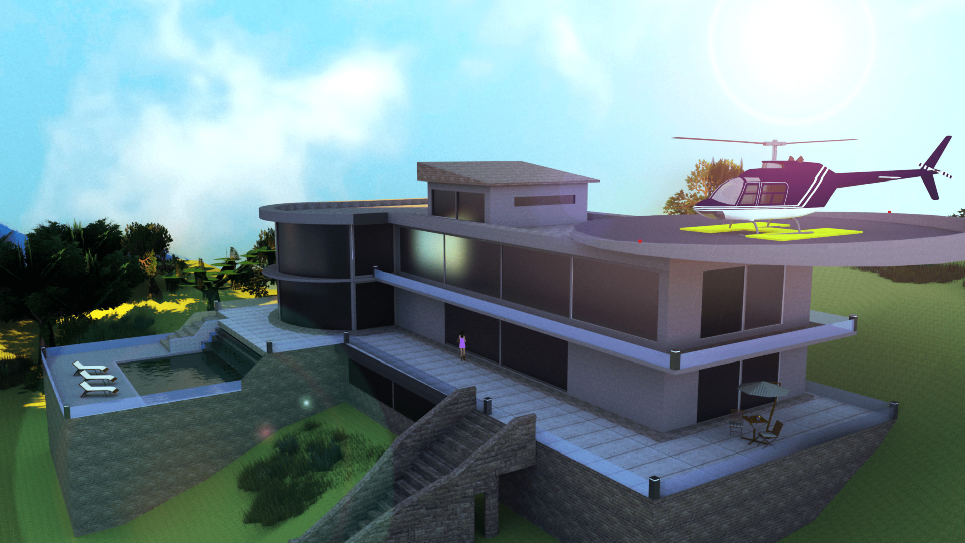 Luxury House 3d Design - HD Wallpaper 