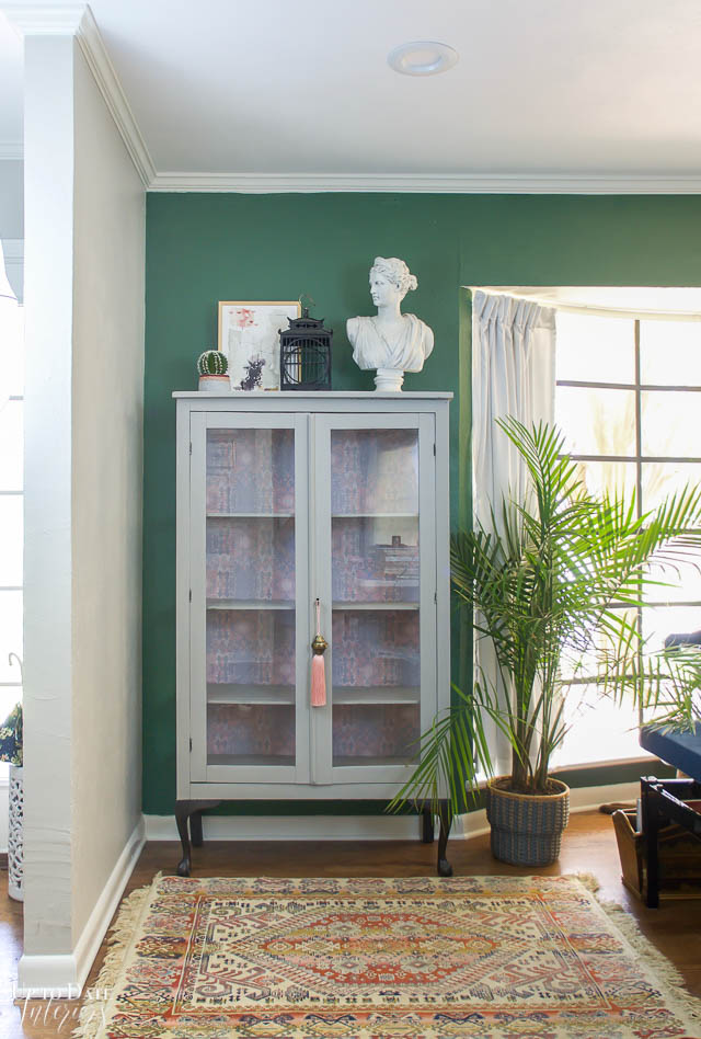 Boho Glam Cabinet Makeover With Removable Wallpaper - HD Wallpaper 