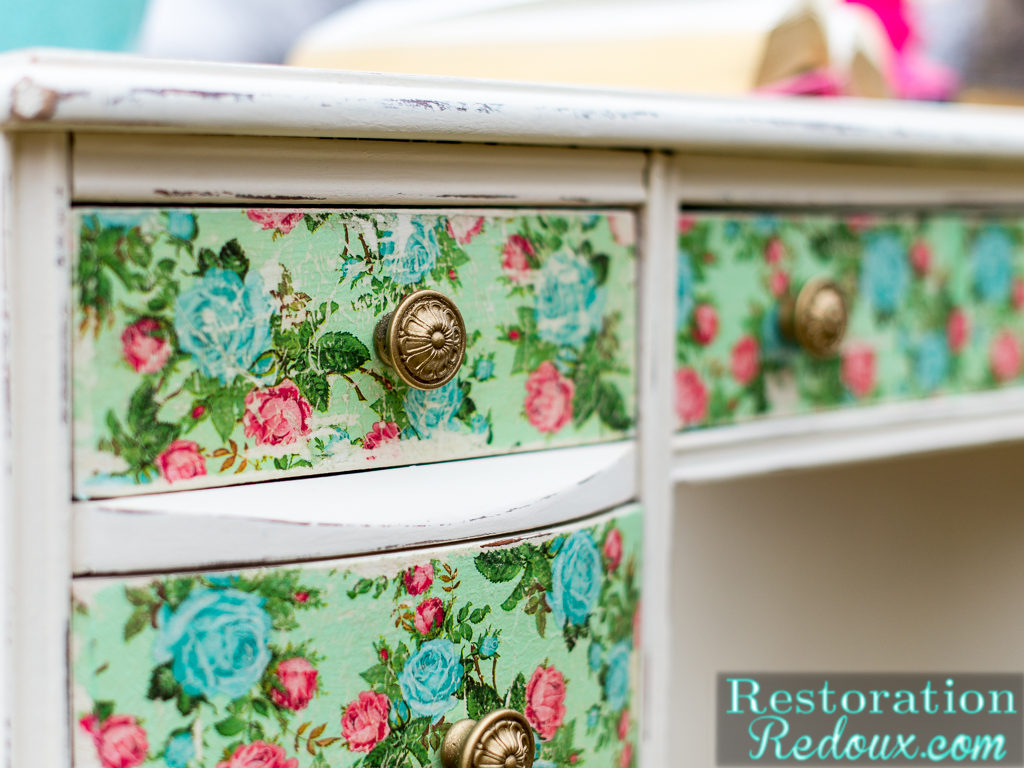 How To Decoupage A Desk Using Napkins - Rose - HD Wallpaper 