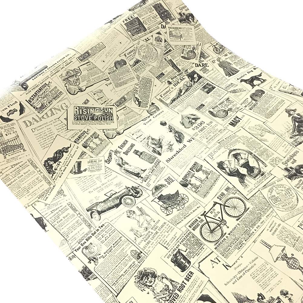 Wdragon Adhesive Vintage Newspaper Decoratie Paper - Papel Adhesivo Para Muebles Vintage - HD Wallpaper 