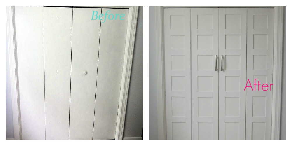 Before And After Closet Door Makeover - Plain White Bifold Closet Doors - HD Wallpaper 