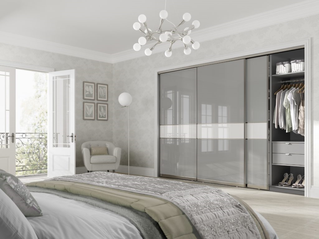 Bespoke Sliding Wardrobe - Grey Sliding Wardrobe Doors - HD Wallpaper 