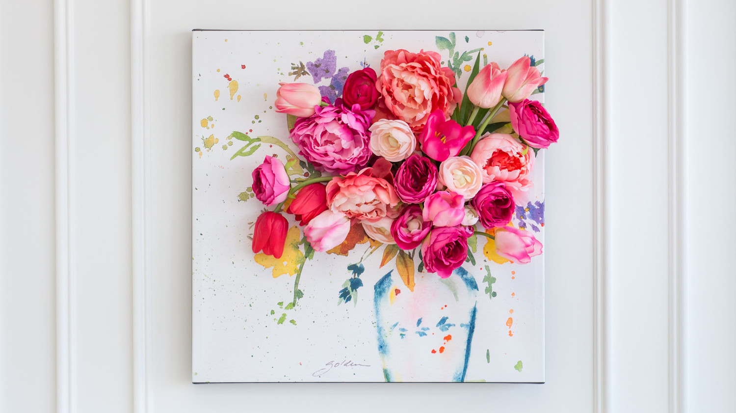 3-d Floral Canvas Wall Art - Paper Flower Canvas Art - HD Wallpaper 