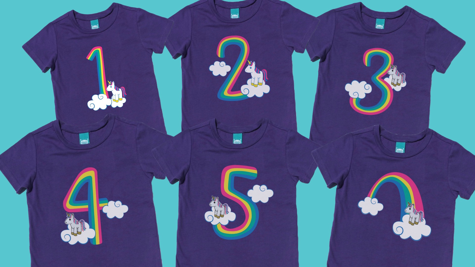 These Adorable Rainbow Unicorn Birthday Shirts Have - Rainbow Unicorn Birthday Shirts - HD Wallpaper 