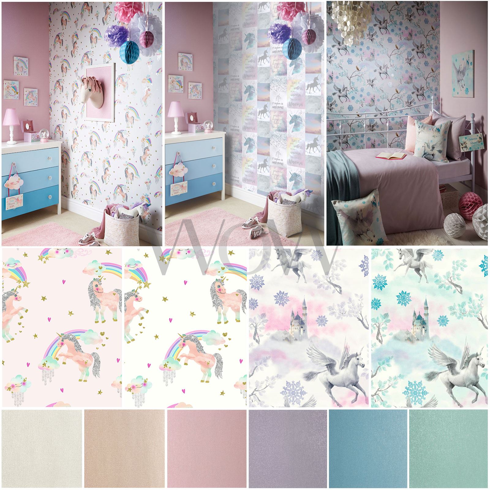 Rainbow Unicorn Room Pink - HD Wallpaper 