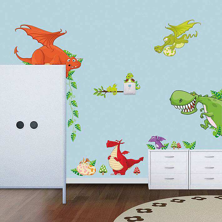 Dinosaurs - Dragon Wall Stickers Childrens - HD Wallpaper 