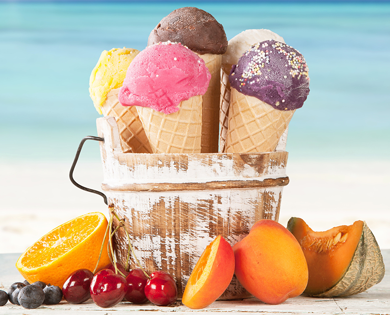 Beach Summer Fruits - HD Wallpaper 
