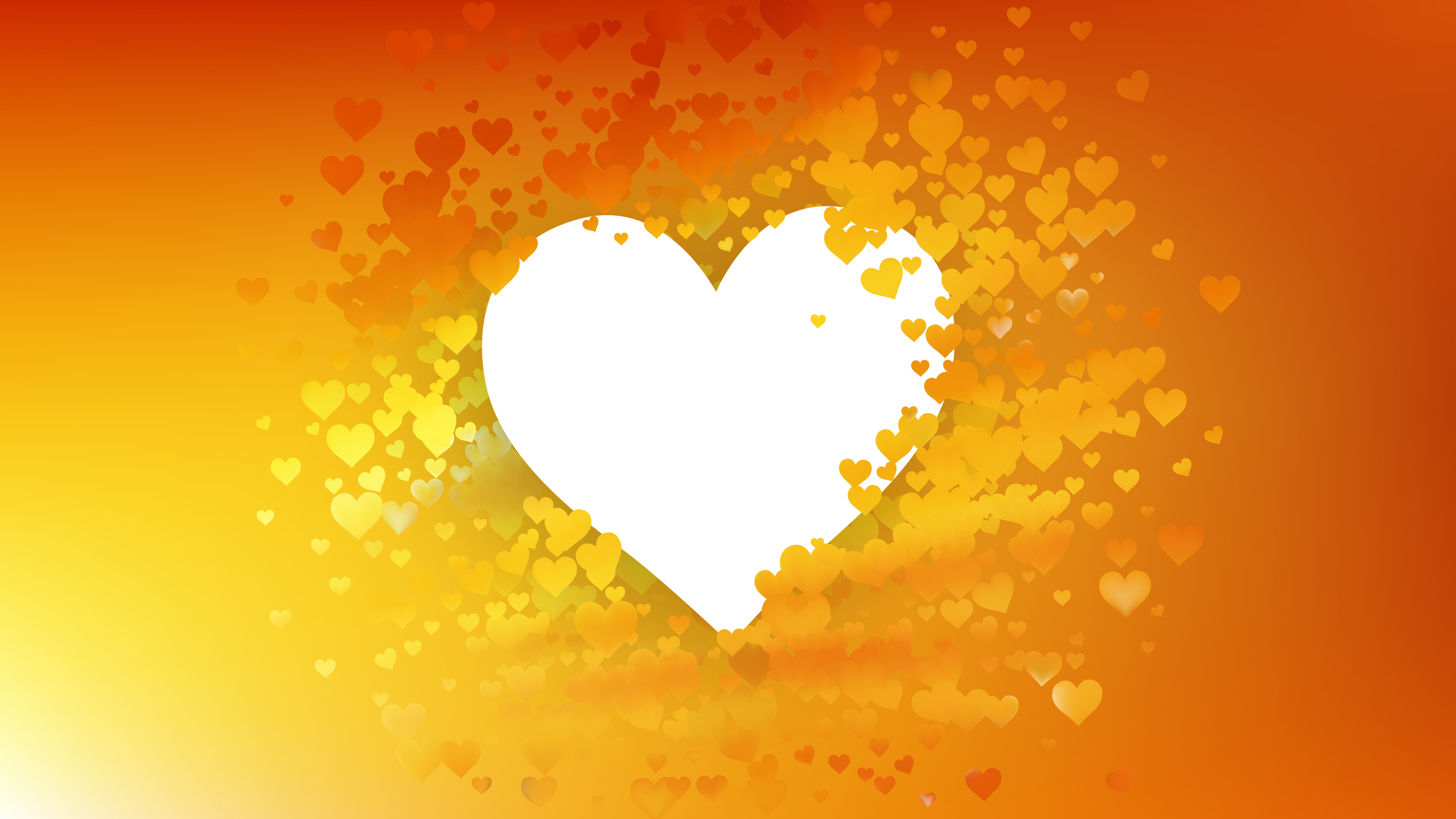 Orange And Yellow Heart Wallpaper Background Image - Orange And Yellow  Background - 8000x4500 Wallpaper 