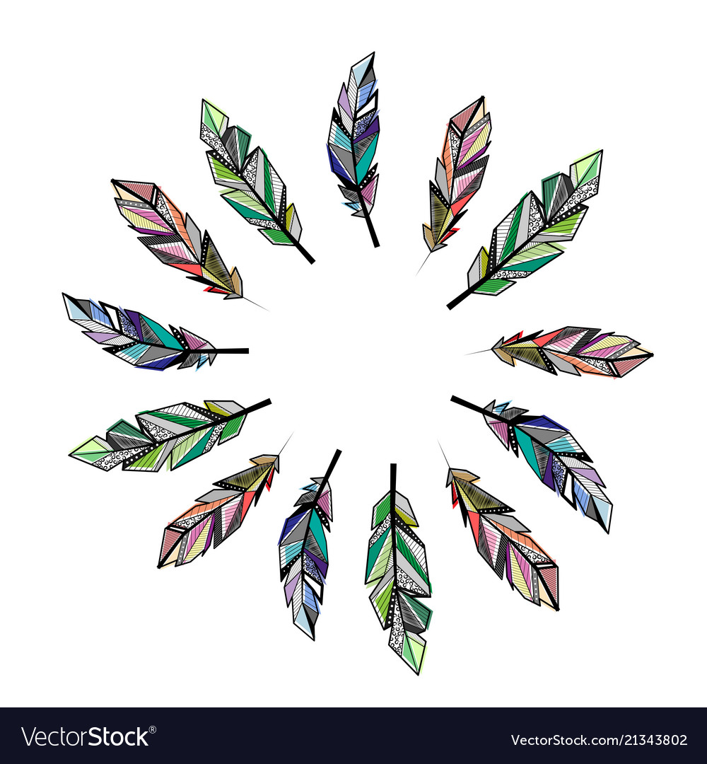 Circle Feathers - HD Wallpaper 