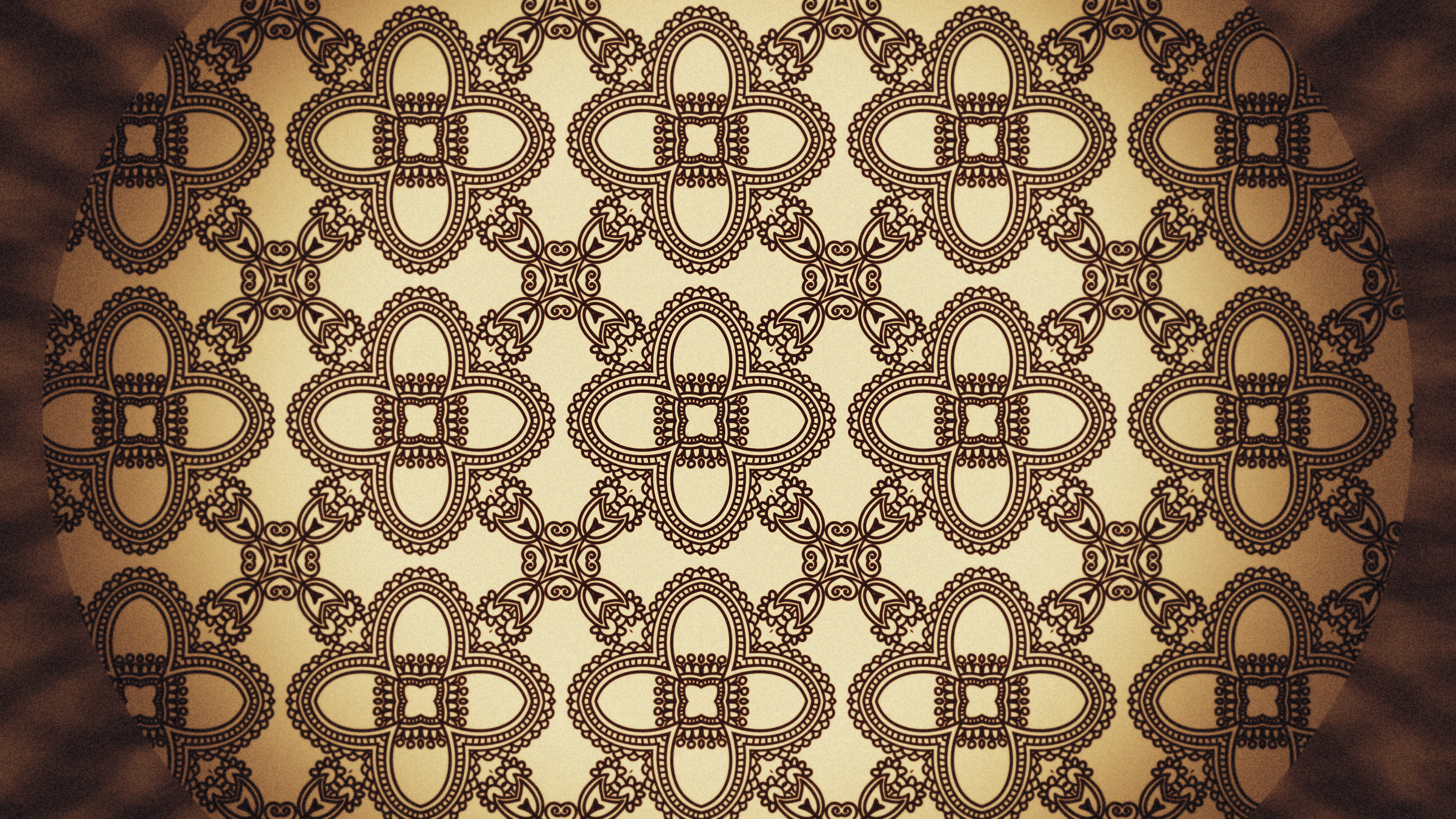 Dark Orange Vintage Seamless Floral Wallpaper Pattern - HD Wallpaper 